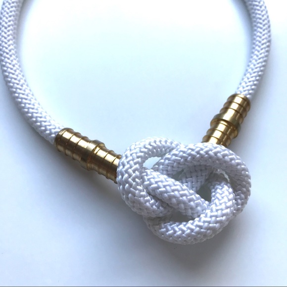 Jewelry White Rope Necklace With Brass Pieces Poshmark
